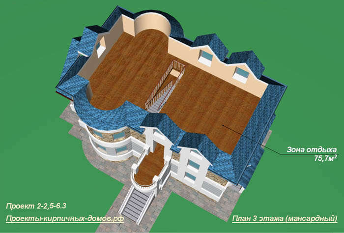 План мансардного этажа загородного дома